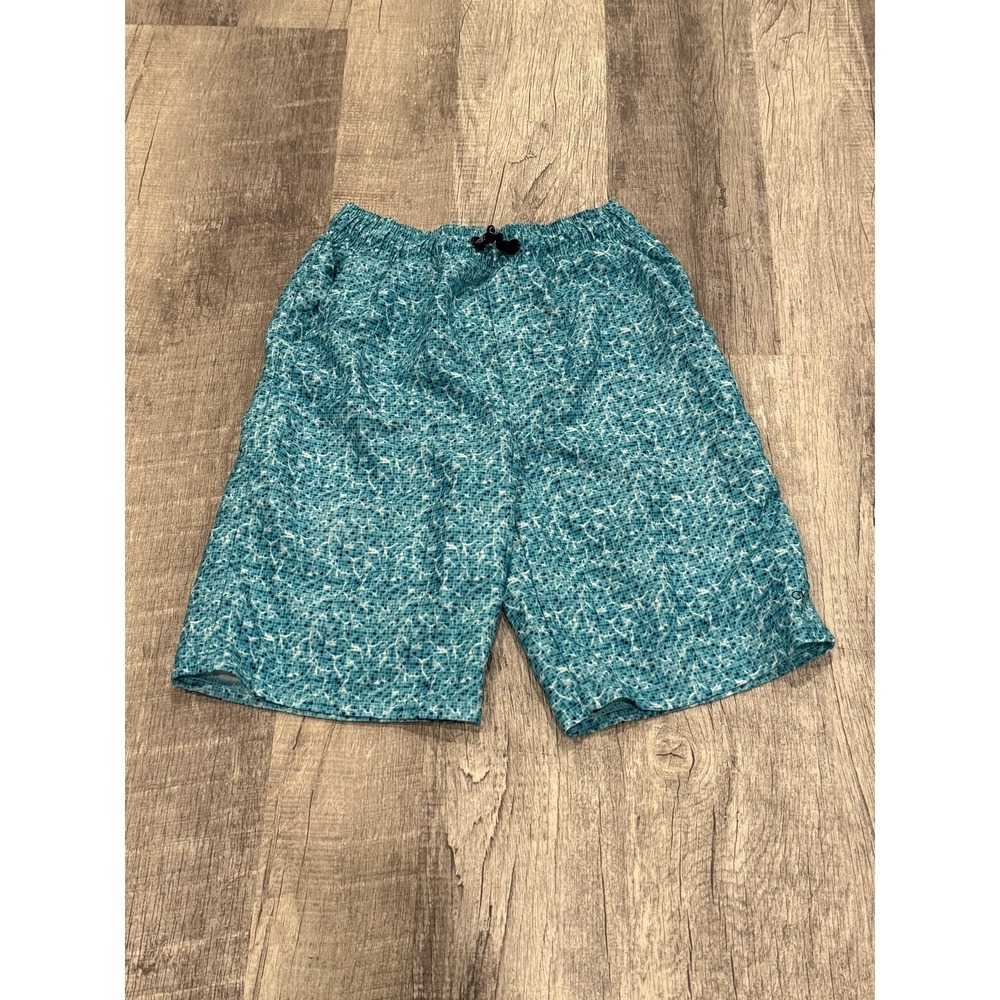 Calvin Klein Boys Blue Water Print Swim Trunks Board Shorts‎ Size M 10/12